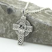 Silver Claddagh Cross Necklace image