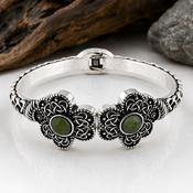 Silver Plated Shamrock Torc Bangle image