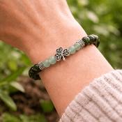Connemara Marble and Green Adventurine Gemstone Stretch Bracelet image