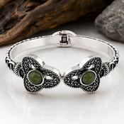 Connemara Marble Silver Plated Celtic Torc Bangle image
