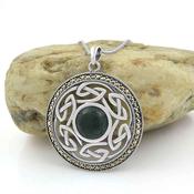 Celtic Heritage Sterling Silver Necklace with Connemara Marble image