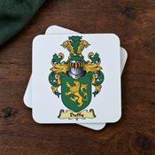 Irish Coat of Arms Personalized Family Crest Coasters image