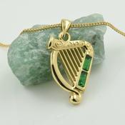 Harp Necklace with Emerald