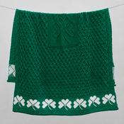 Shamrock Heritage Green Merino Aran Throw image