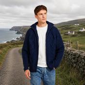Brannock Men's Navy Aran Zipper Cardigan