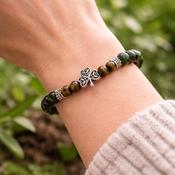 Irish Shamrock Bracelet with Connemara Marble and Brown Tigers Eye Gemstone image