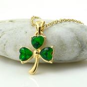 Shamrock Gold and Emerald Necklace image