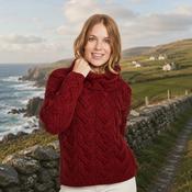 Kinsale Ladies Cable Red Aran Sweater image
