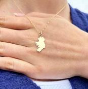 Solid Gold Ireland Map Necklace