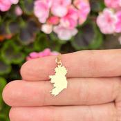 Solid Gold Ireland Map Necklace