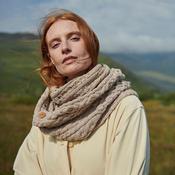 Kilmaine Aran Oat Snood Scarf with Buttons image