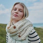 Kilmaine Aran Natural Snood Scarf with Buttons image
