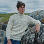 Kylemore Mens Aran Natural Polo Neck Sweater image