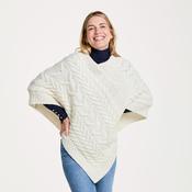 Glencar Ladies Classic Aran Natural Poncho