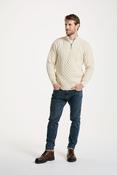 Ballycroy Mens Aran Half Zip Natural Sweater image