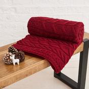 Silver Strand Supersoft Merino Aran Cable Throw - Red