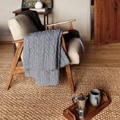 Silver Strand Supersoft Merino Aran Cable Throw - Ocean Grey image