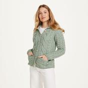 Belcarra Ladies Mint Aran Cardigan