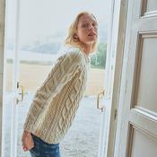 Listowel Ladies Aran Natural Cabled Sweater