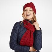 Ballina Aran Buttoned Red Loop Scarf image