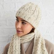 Flecked Cream Worsted Aran Hat image