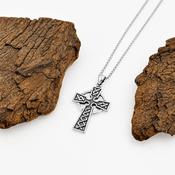 Sterling Silver Oxidized Celtic Cross