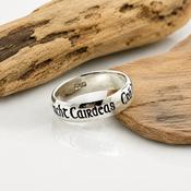 Engraved Sterling Silver Ring With Gaelic Writing image
