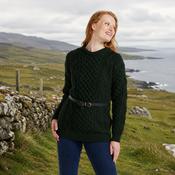 Éireann Ladies Traditional Aran Supersoft Forest Green Sweater image