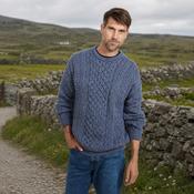Inisheer Traditional Natural Mens Aran Denim Sweater image