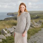 Éireann Ladies Traditional Aran Supersoft Oat Sweater image