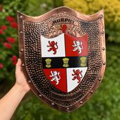 Hand Beaten Copper Heraldic Shield image