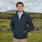 Donegal Wool Tweed Walking Jacket - Blue Overcheck