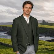 Irish Wool Tweed Sport Jacket - Olive image