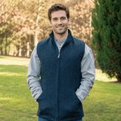James Herringbone Sleeveless Bodywarmer - Blue image