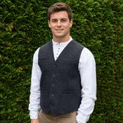 Tweed Herringbone Waistcoat - Grey image