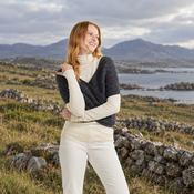 Corrib Crossover Charcoal Aran Wrap