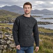 Raheen Tweed Charcoal Roll Neck Mens Sweater