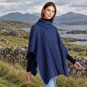 Torc Ladies Navy Aran Poncho