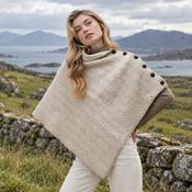 Ladies Natural/Oat Herringbone Poncho