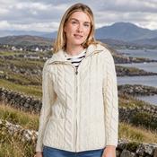 Ladies Natural Aran Cardigan with Full Zip image