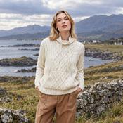 Enniscoe Natural Drawstring Aran Sweater image