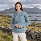 Céide Ladies Blue Aran Cardigan image
