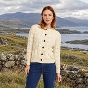 Inagh Ladies Aran Natural Cardigan image
