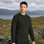 Moher Traditional Green Aran Sweater