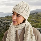 Flecked Cream Worsted Aran Hat image
