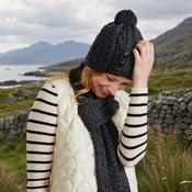 Cong Aran Merino Charcoal Hat with Pom Pom image