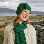 Cong Aran Merino Green Hat with Pom Pom image