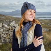 Cong Aran Merino Denim Hat with Pom Pom image