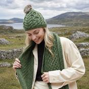 Green Aran Bobble Hat image