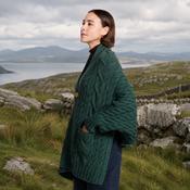 Knocknarea Ladies Wrap Merino Teal Cardigan